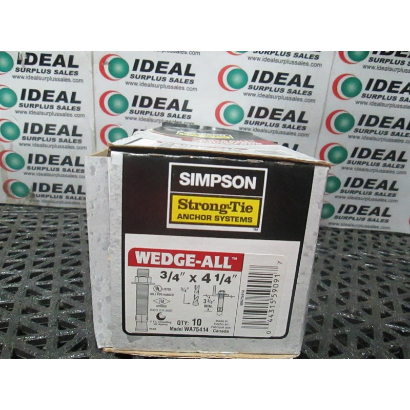 STRONG TIE WA75414 ANCHOR|Factory Sealed Packaging|New In Box|New No Box|Used|Reconditioned