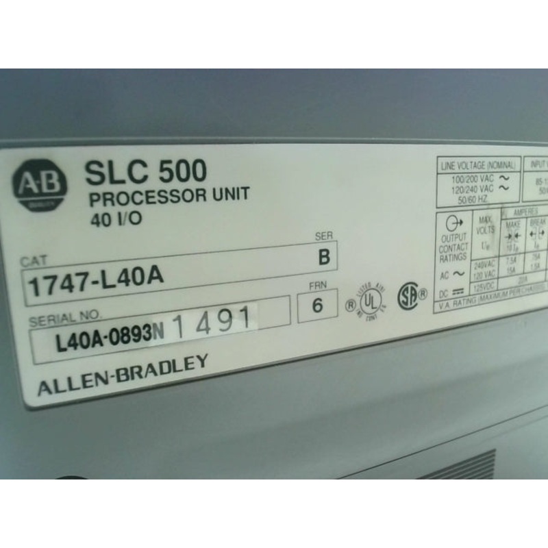 Allen Bradley 1747-L40A SLC 500 Processor Unit 40 I/O Ser B