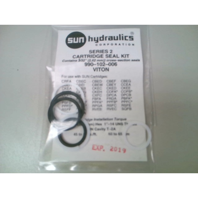 Sun Hydraulics 990-102-006 Series 2 T-2A Cartridge Seal Kit Viton 990102006
