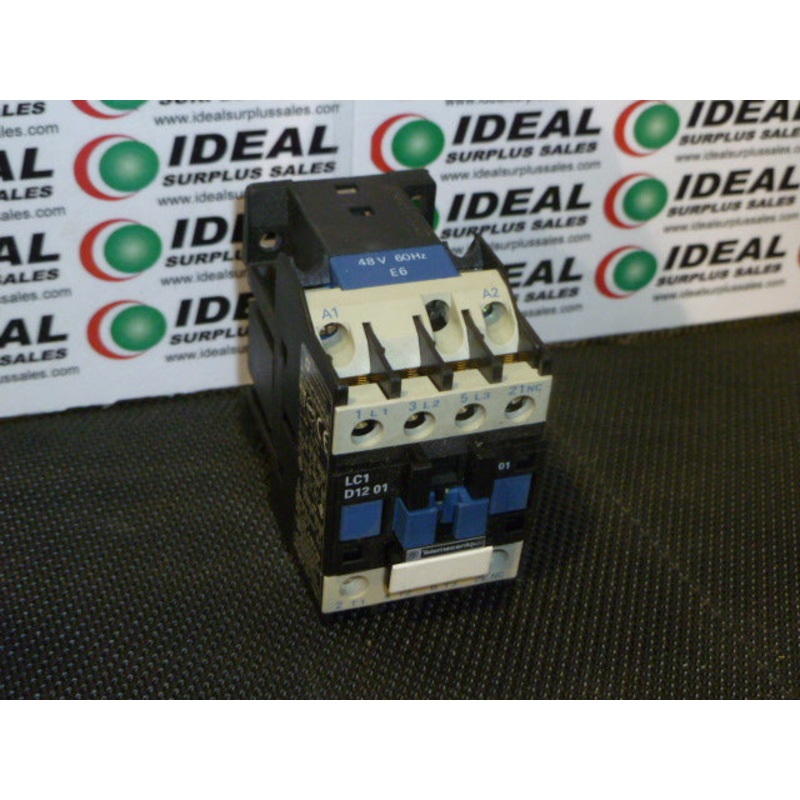 TELEMECANIQUE LC1D12 – CONTACTOR, 24VAC, UL RATED, 12A, 3P, 1-NC