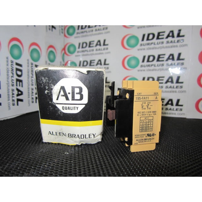 ALLEN-BRADLEY, 195-FA11 – AUXILIARY CONTACT 1NO/1NC FRONT MOUNT