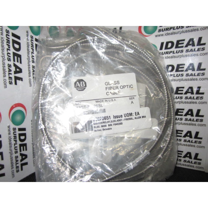 Allen Bradley 43GT-FIS25SL Glass Fiber Optic Cable  3FT SS/GLASS R/A Plain End
