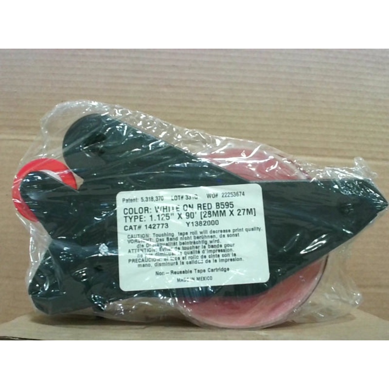 Brady Y1382000 White on Red Non-Reusable Tape Cartridge B595 1.125 X 90′ Length