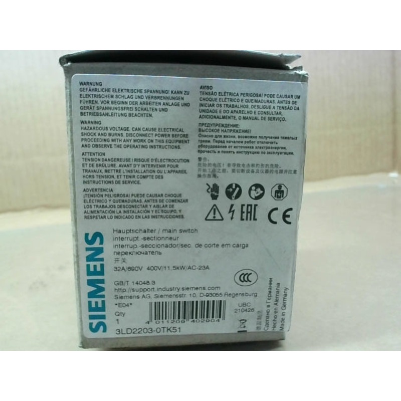 Siemens 3LD2203-0TK51 Emergency Off Switch