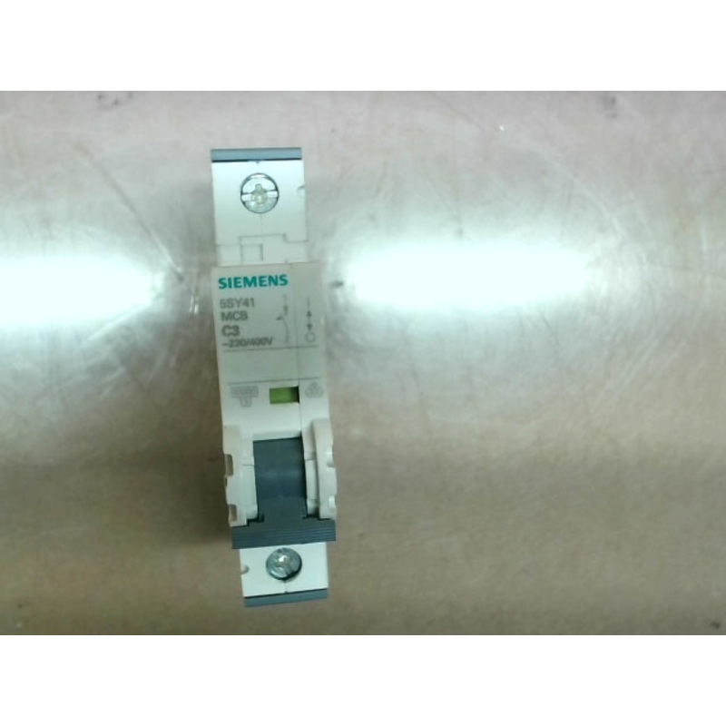 Siemens 5SY41 MCB C3 Single Pole 230/460V 3A Miniature Circuit Breaker