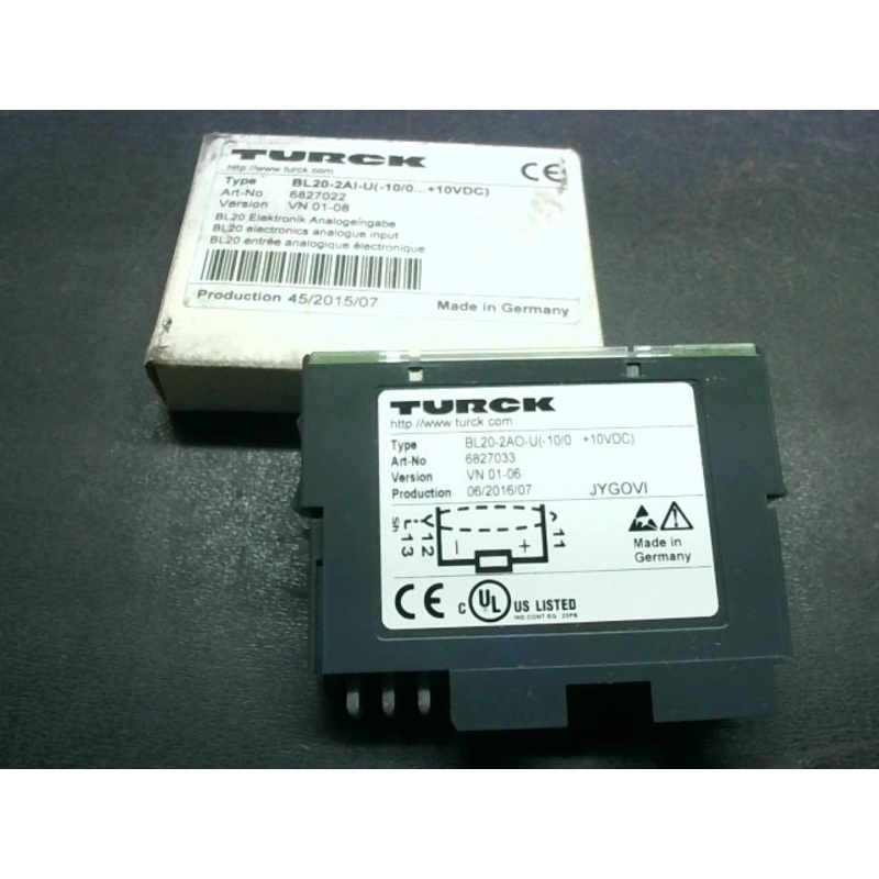 Turck BL20-2AO-U 2 Analog Output Module (-10/0…+10VDC) 6827033