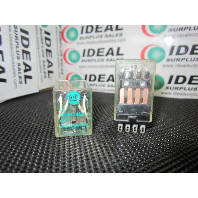 Allen Bradley 700-HC14A24 700-HC Blade Terminal Relay 10 AMP Gold Contact Low Energy Rating  (10V 1MA)  4PDT  24V 50/60HZ