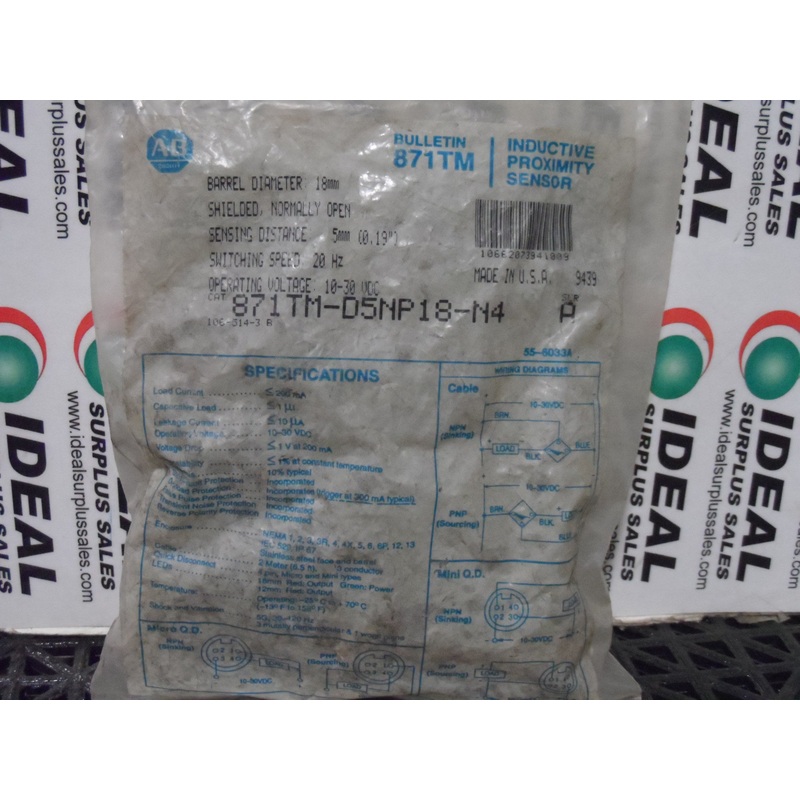 Allen Bradley 871TM-D5NP18-N4 Inductive Proximity Sensor