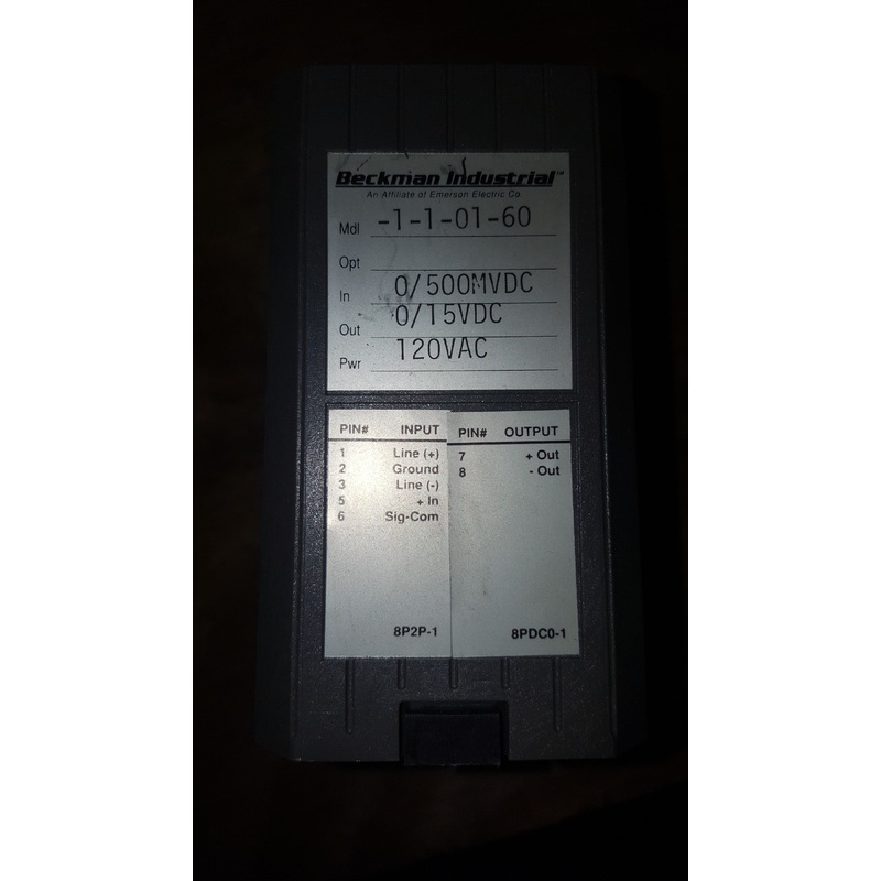 Beckman Industrial 110160 Control Relay IN-0/500MVDC OUT 0/15Vdc 120Vac