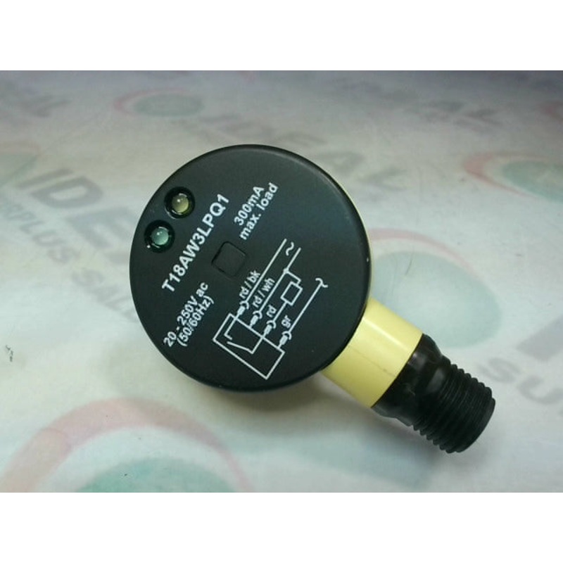 Banner T18AW3LPQ1 Photoelectric Sensor Polarized 33418 20-250VAC 300mA 2M Range