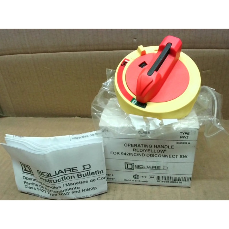 Square D 9421NW2 Operating Handle Red/Yellow for Disconnect Switch