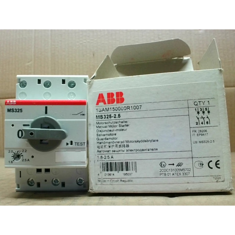 ABB 1SAM150000R1007 MS 325-2.5 Circuit Breaker / Manual Motor Starter 1.6-2.5A