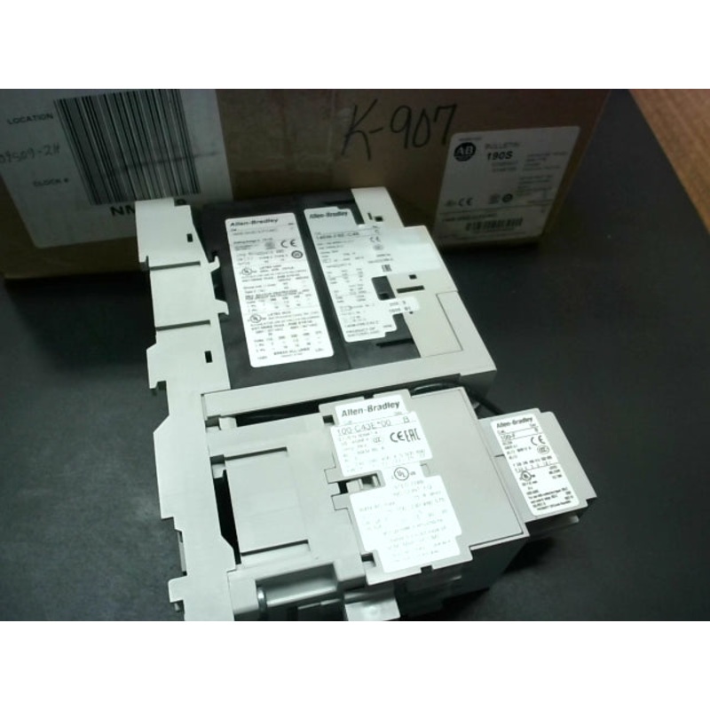 Allen Bradley 190S-GNEJ3-FC45C Compact Combination Starter w/Circuit Breaker Aux Cont 1 NOC & 1 NCC 24V50/60HZ/24VDC ELEC CL 100-C43 CKT-BKR Aux Cont 1 NOC &1 NCC 140M-F8E High Break