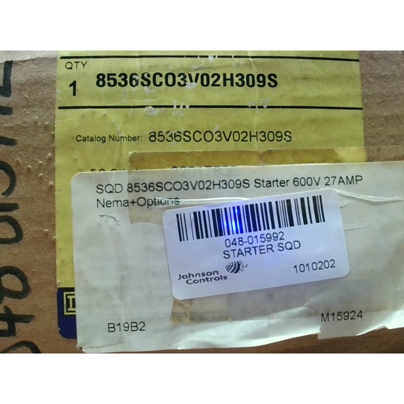 Square D 8536SCO3V02H309S Size1 3P 120V~ AC Magnetic Starter 3-9A Overload Relay