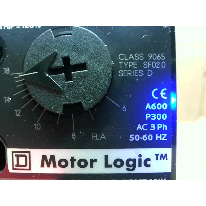 Square D 9065 SF020 Motor Logic Overload Relay 6-18A 3PH For Size 0 Starters