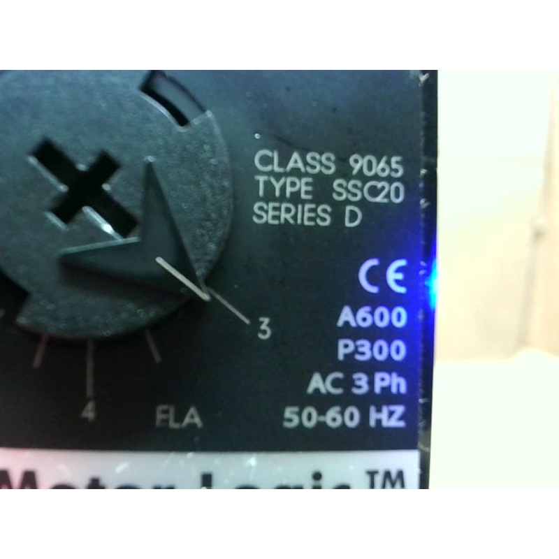 Square D 9065 SSC20 Solid State Overload Relay 3-9A 75198 Motor Logic Class 20 Series D
