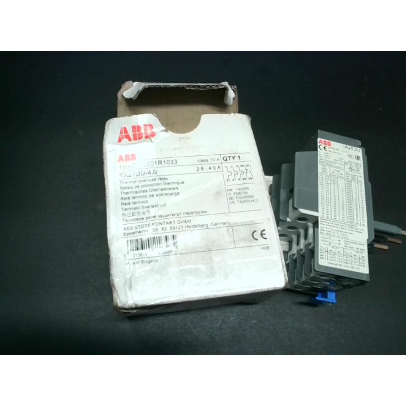 ABB 1SAZ211201R1033 Thermal Motor Overload Relay TA25DU-4.0 2.8-4a 2.8a 4 amps