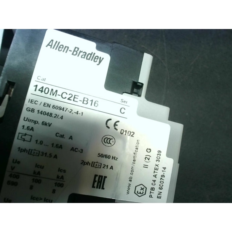 Allen Bradley 140M-C2E-B16 Ser B Motor Protector w/ 190S-AND2-CB16C Ser B & 100-C09*10 Ser A Contactor