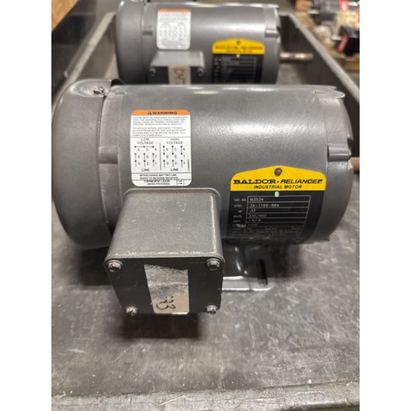 Baldor M3534 1/3HP (0.33 HP) AC Motor 1725 RPM 56 Frame 230/460VAC 3PH TEFC