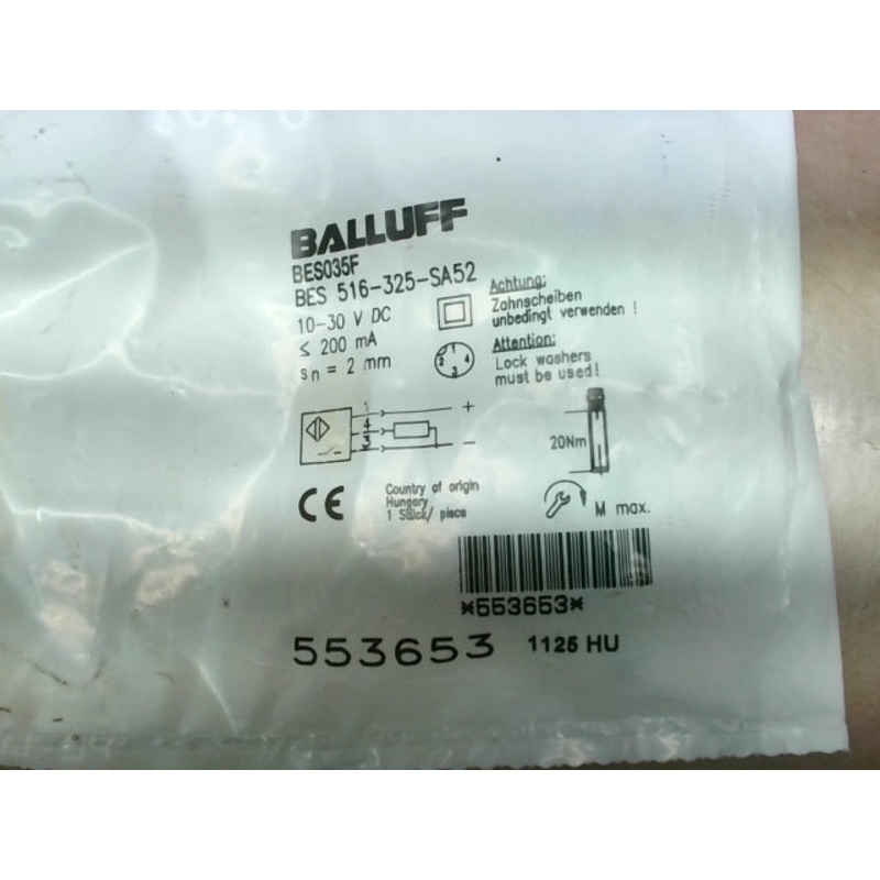 Balluff BES035F Inductive Proximity Sensor 2mm Range