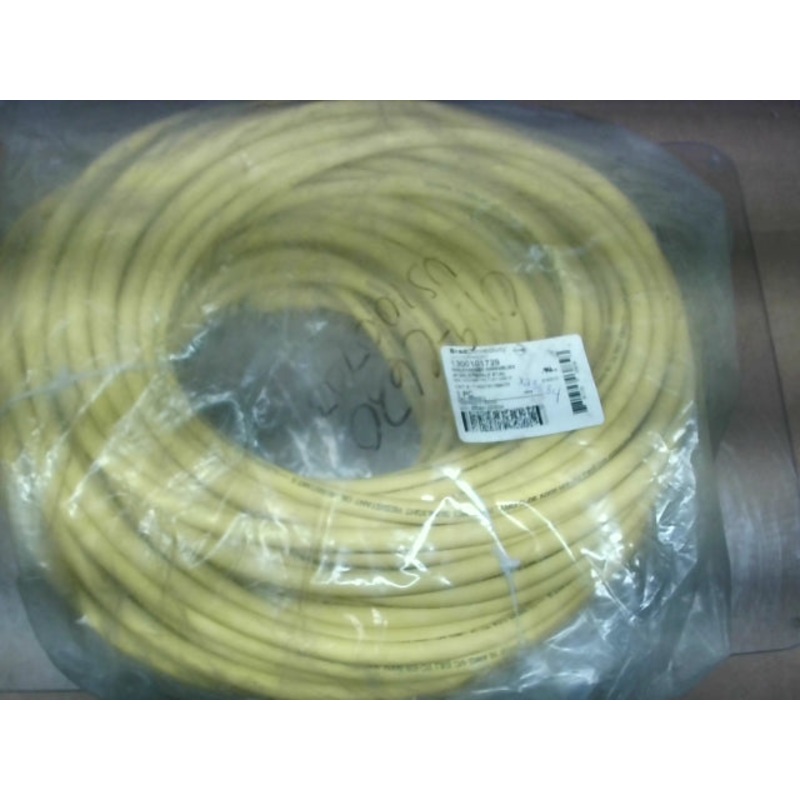 Brad Connectivity 1300101729 4-Pole Mini-Change Cordset 42m Yellow TPE Flex Cable 16 AWG, Male to 90 Female
