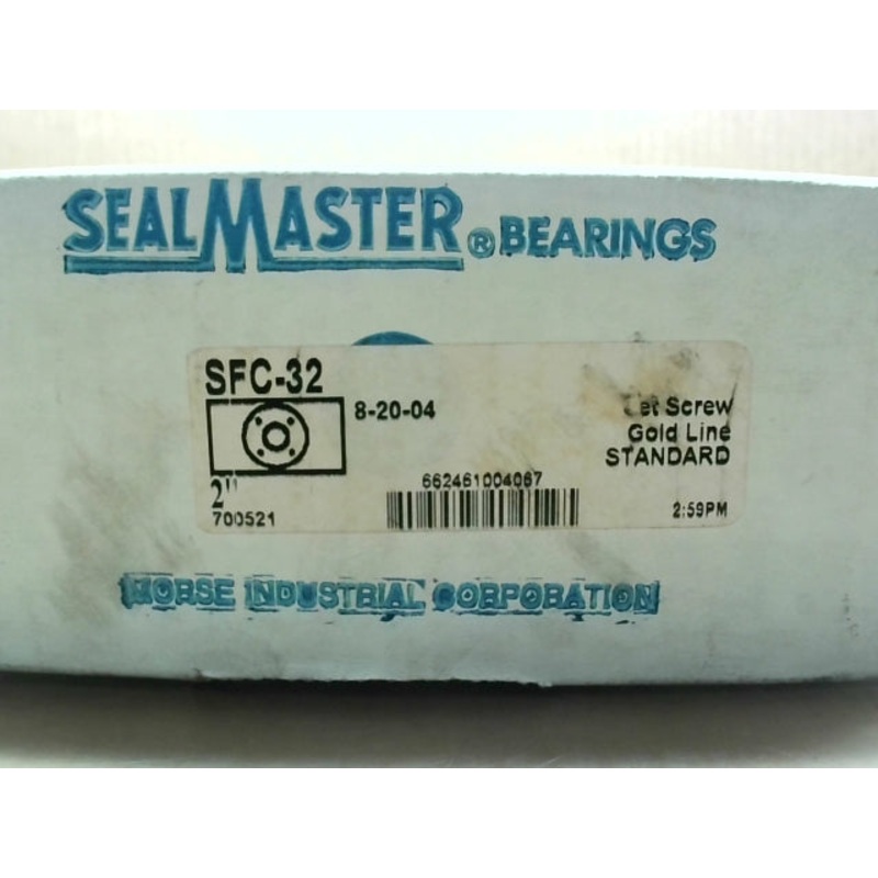Sealmaster SFC-32 2 Bore Piloted Flange Cartridge Unit 4-Bolt Cast Iron Housing