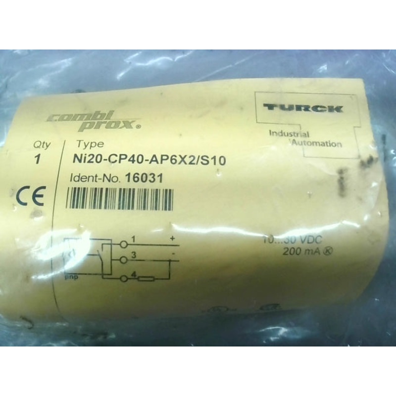 Turck NI20-CP40-AP6X2/S10 Inductive Proximity Sensor 20mm Range PNP Output
