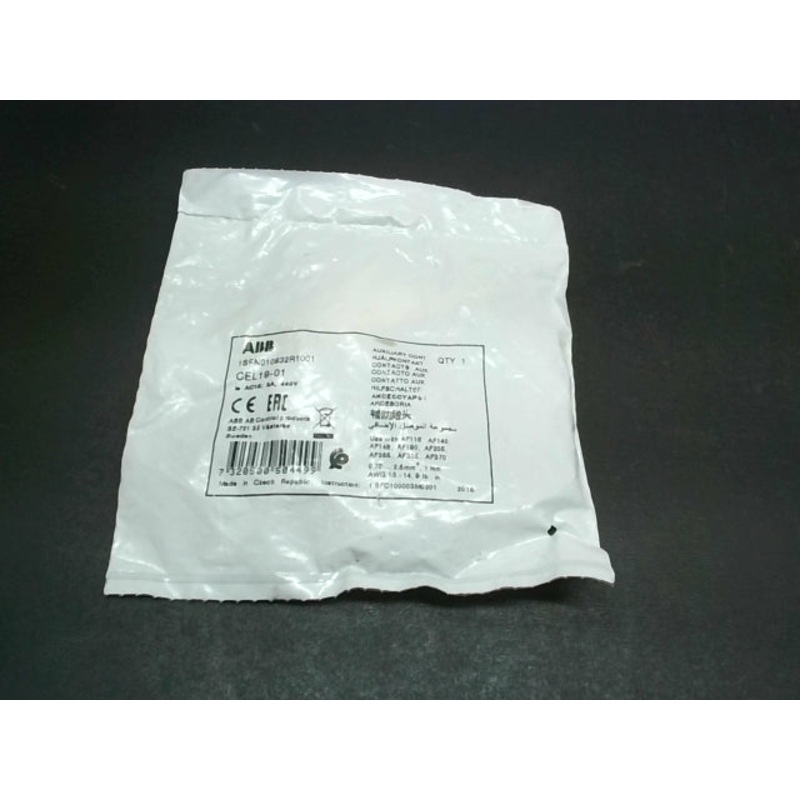 ABB CEL19-01  Auxiliary Contact 1SFN010832R1001 1NC Low Voltage 5mA-24VDC