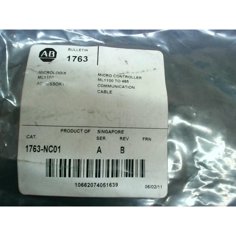 Allen Bradley 1763-NC01 MicroLogix DH-485 Comm Cable Ser.A