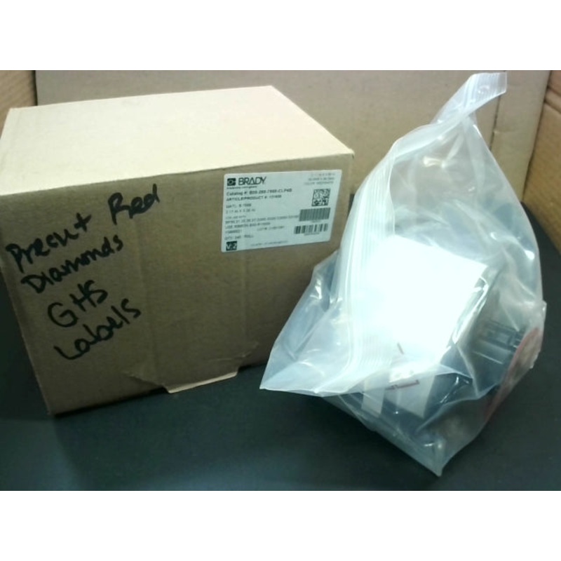 Brady B30-260-7569-CLP4B Thermal Transfer Labels 340/RL – Pre Printed 2.17X3.35 Red/White