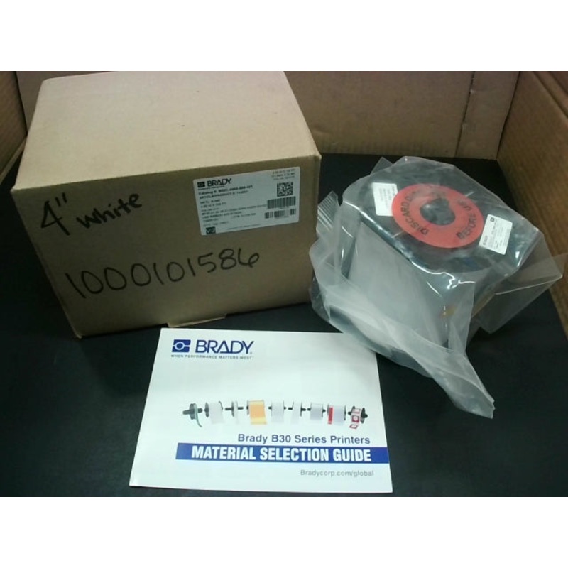 Brady B30C-4000-595-WT White Vinyl Label 4 X 100′ White for BPP31 Printer
