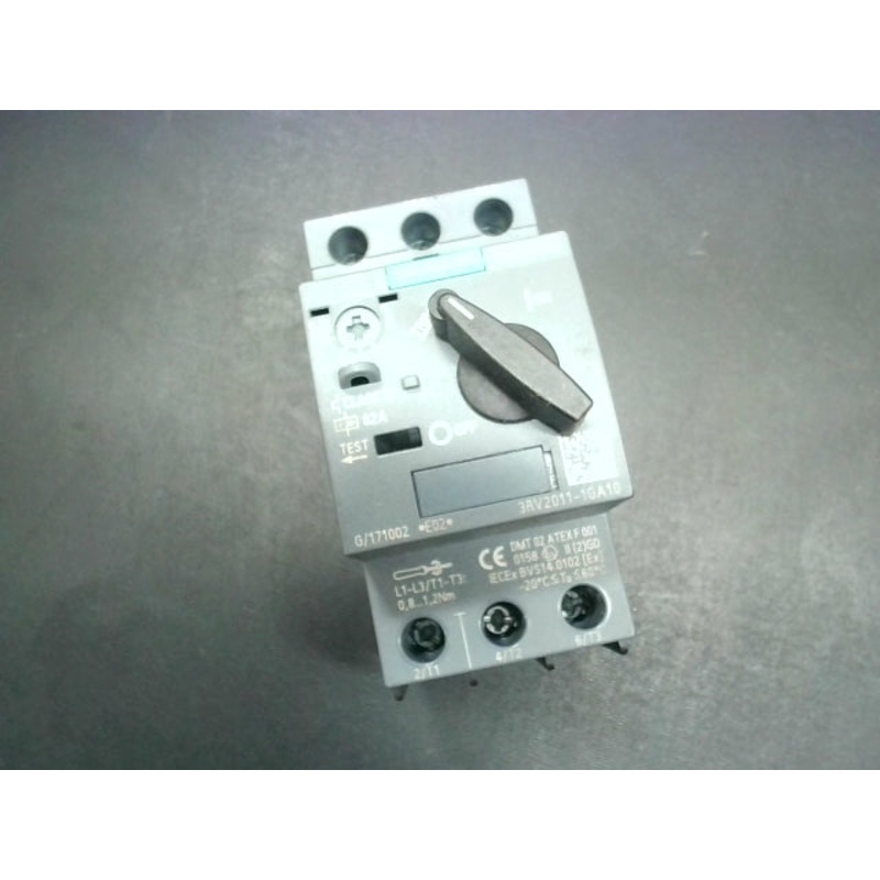 Siemens 3RV2011-1GA10 Circuit Breaker Motor Protector 3P 4.5-6.3A