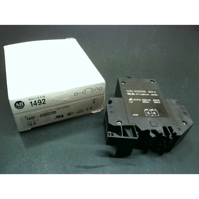 Allen Bradley 1492-GS2G100 Circuit Breaker 10Amp 2Pole Ser.A