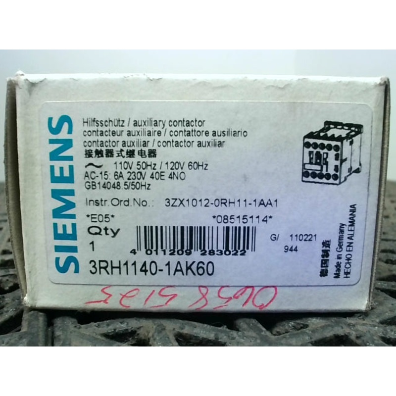 Siemens 3RH1140-1AK60 Contactor Relay 120VAC 60Hz
