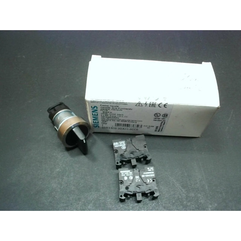 Siemens 3SB3610-2DA11-0CC0 Metal Round Push Button Black 50Hz 3Position