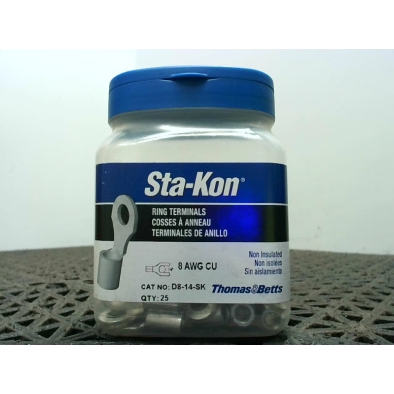 Thomas & Betts D8-14-SK Sta-Kon Ring Terminal (25 PCS)