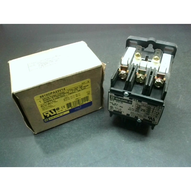 Square D 8910DPA23V14 Contactor 24V-Coil 3Pole 25Amp 600V 15HP Open Type