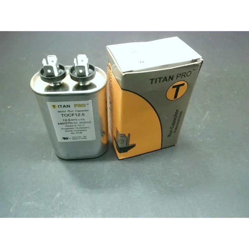 Titan Pro TOCF12.5 Motor Run Capacitor Oval 12.5 mfd 440/370