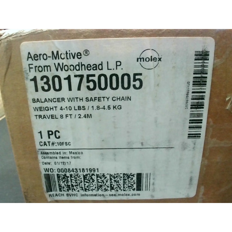 Aero-Motive Molex 10FSC Tool Retractor 4-10 lb Balancer w/Safety Chain 1301750005