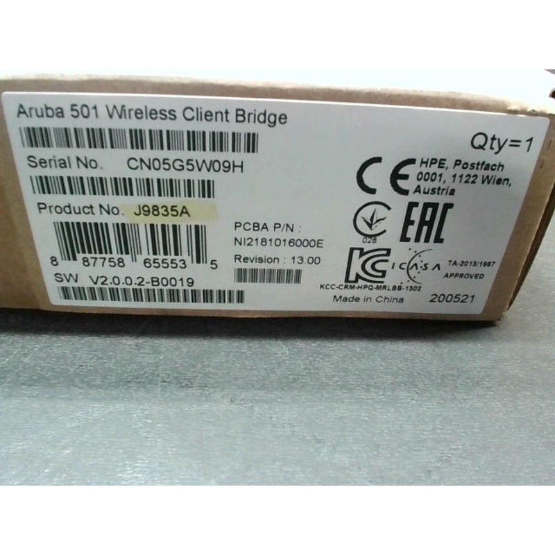 Aruba 501 J9835A Client Bridge Module Wireless MRLBB-1302
