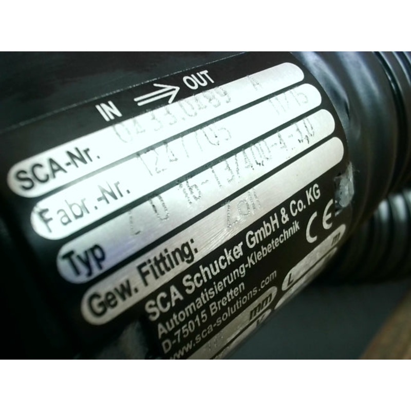 SCA Schucker Z D 16-13/400-4-3,0 Hot Melt Glue Hose 400Bar 230V 0433.0489 A Zoll