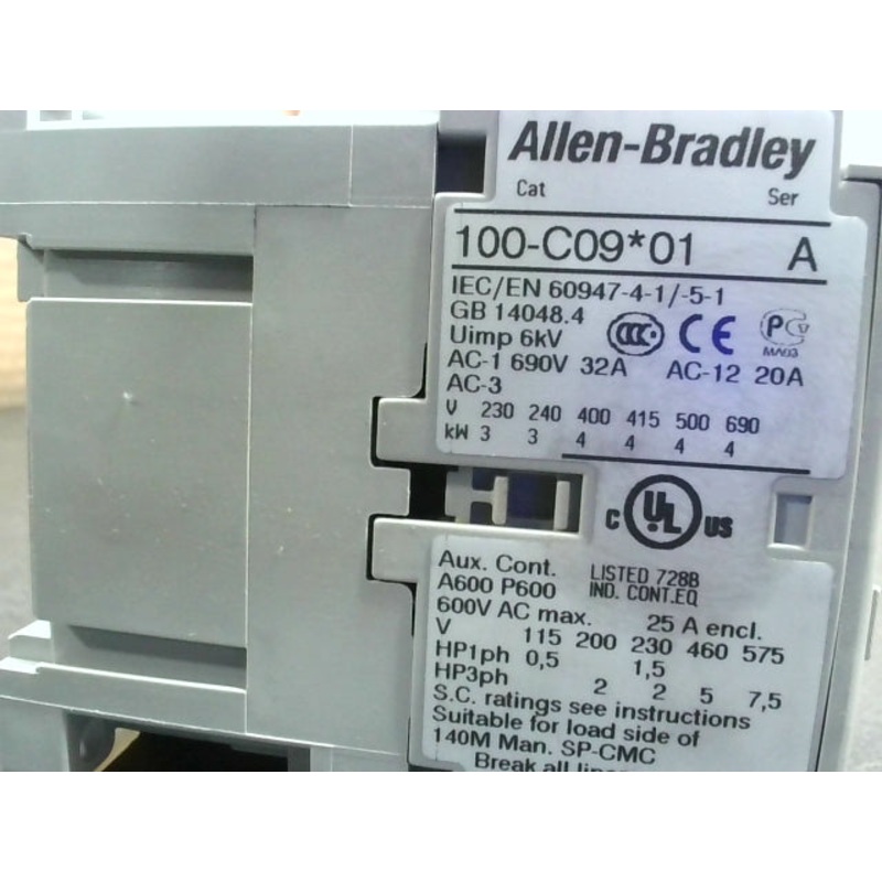 Allen Bradley 100-C09D01 Contactor 120VAC 3P 24VDC Coil SerA