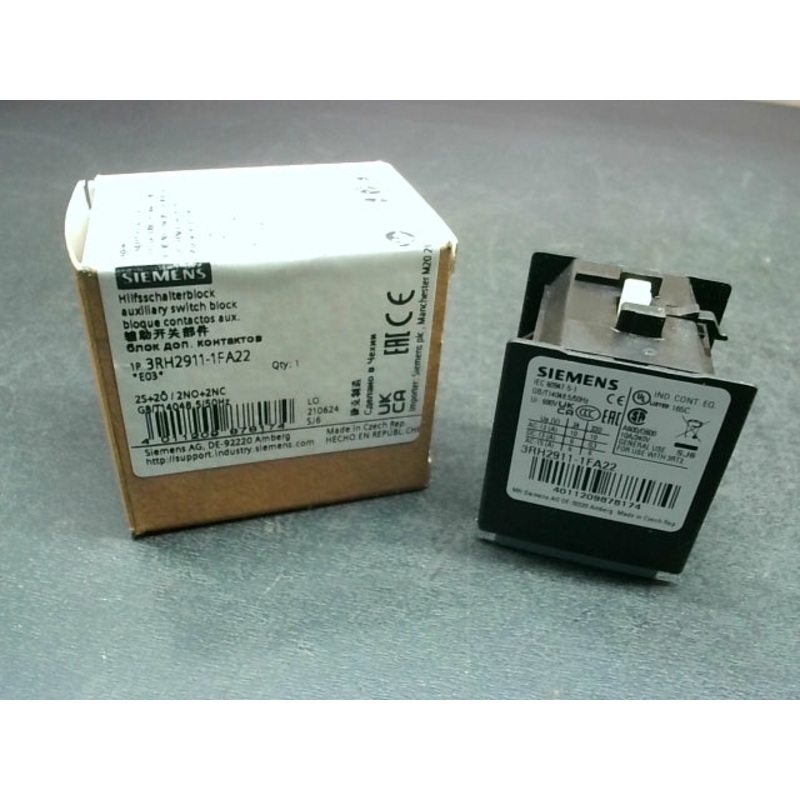 Siemens 3RH2911-1FA22 Auxiliary Contact 2NO/2NC Top Mount