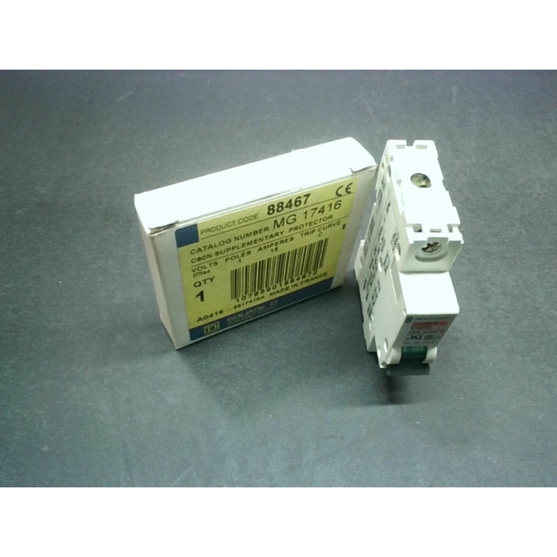 Square D Merlin Gerin 17416 Multi9 C60N 15A Circuit Breaker 15Amps 277VAC Trip Curve C 1P