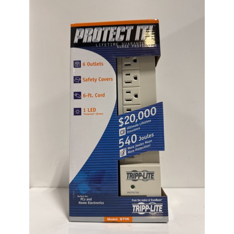 Tripp LIte STIK 6-Outlet Surge Protector 6FT Cord 3215CPTIP7575