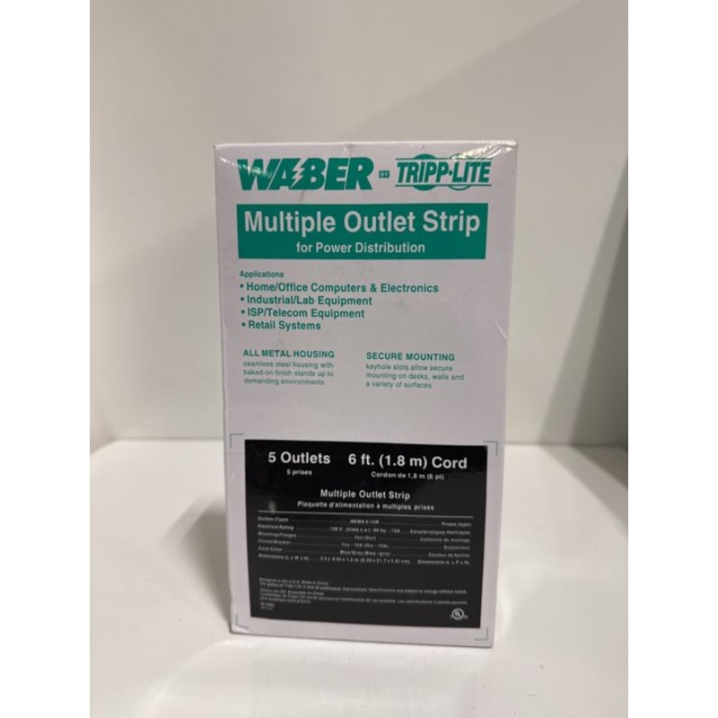 Waber Tripp-Lite 5 Outlet Power Strip 6ft Cord 15A