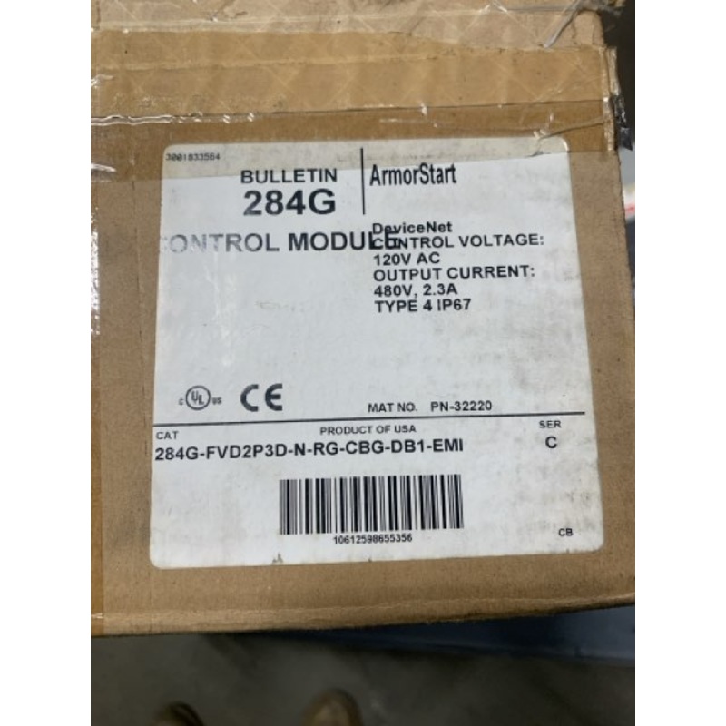 Allen Bradley 284G-FVD2P3D-N-RG-CBG-DB1-EMI Control Module ArmorStart 120VAC 480V 2.3A Ser.C 32220
