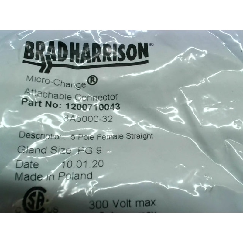 Brad Harrison 1200710043 (3 PCS) Micro Change 5Pin Straight M 300V 5A