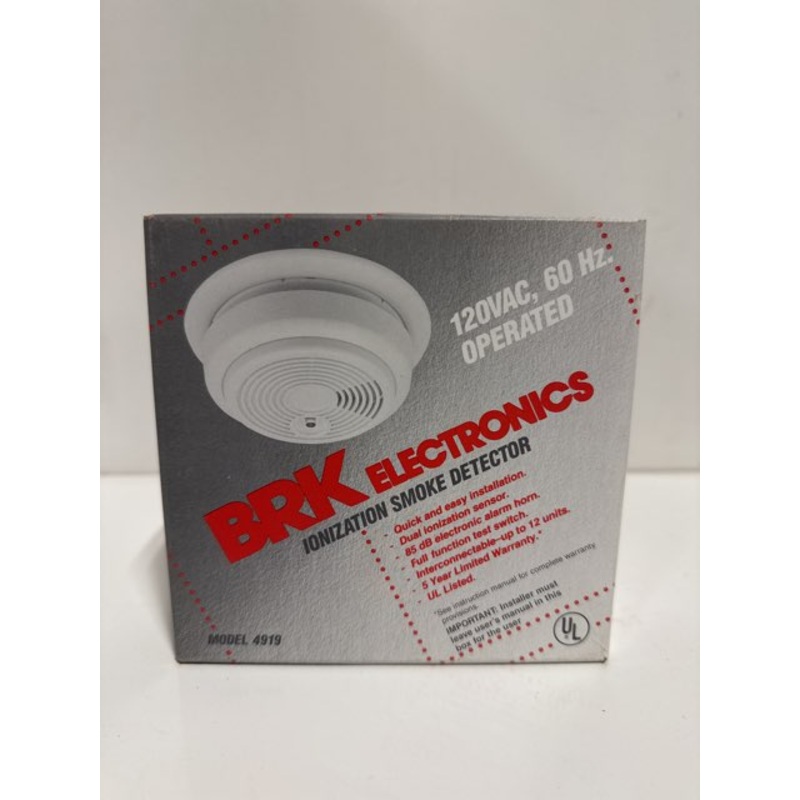 BRK First Alert 4919 Hardwired Ionization Smoke Detector 120VAC 60Hz