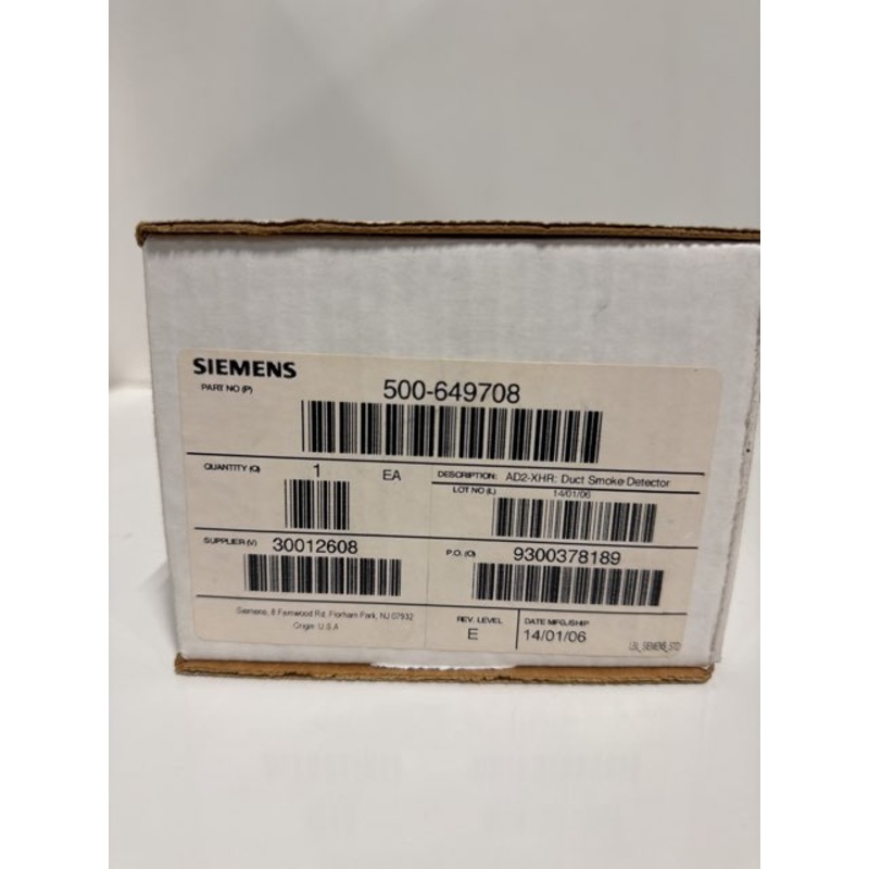 Siemens AD2-XHR Duct Smoke Detector 500-649708